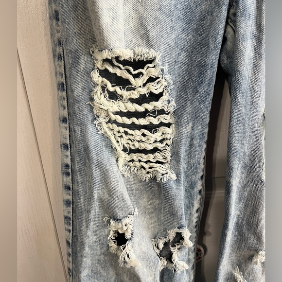 Uniq by Litz acid washed distressed flare leg jeans size 27/5 - Picture 2 of 6